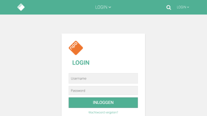 Screenshot of login page for NPO